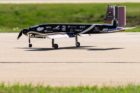 Closeup of a remote controlled aircraft