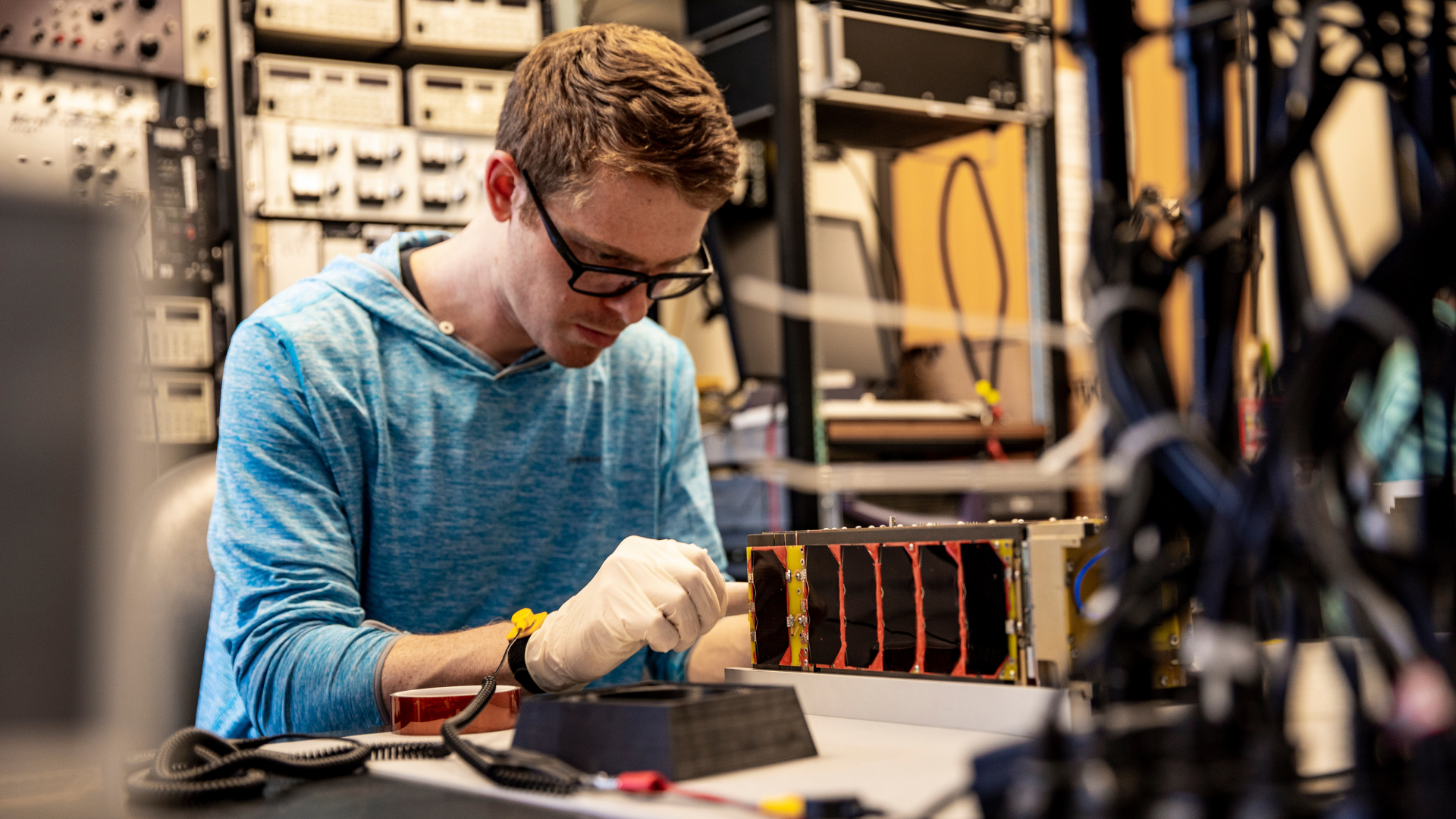 Student in UW Satellite Lab