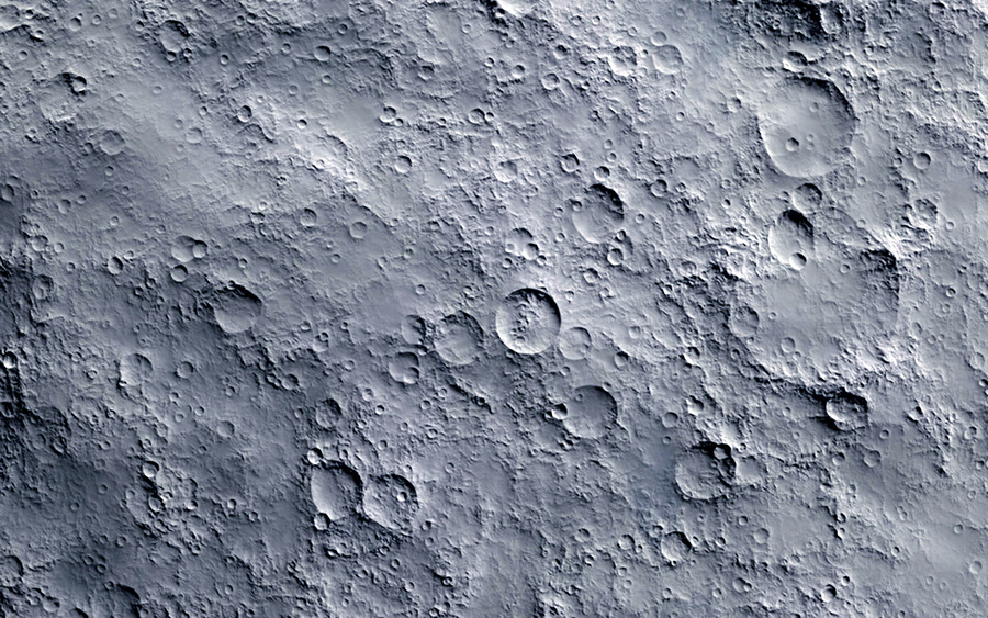 Close up of moon craters