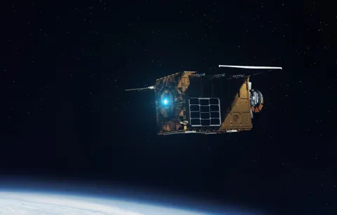 Satellite in orbit above the Earth